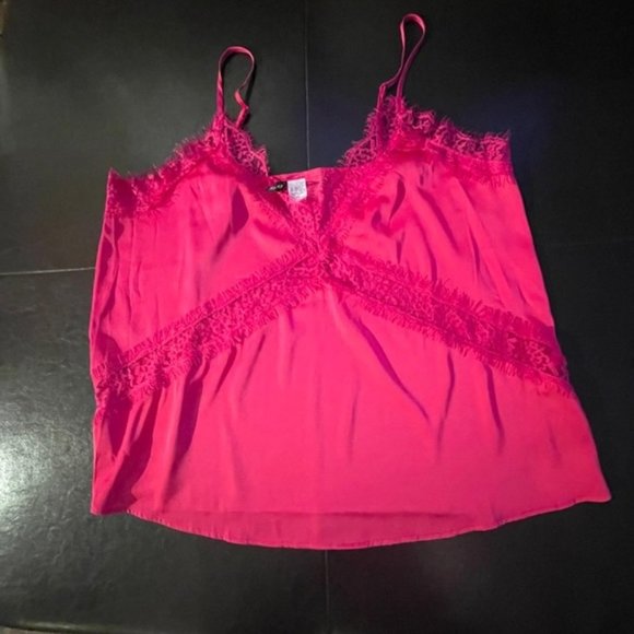Pink H&M Camisole with lace trim - size 12 - Picture 1 of 7